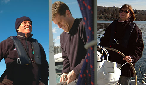 Outrun Sailing, specialist providers of sailing courses on Lake Windermere in the English Lake District Bob, Craig and Amanda